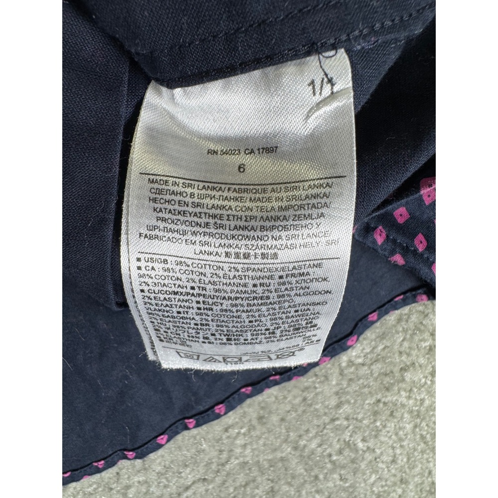 Banana Republic Navy Pink Geometric Non-Iron Sleeveless Button Down Shirt 6 - Picture 5 of 7
